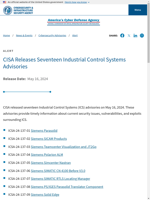  CISA releases 17 Industrial Control Systems advisories
    