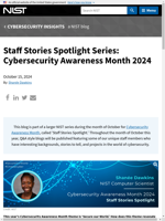  October 2024 Cybersecurity Awareness Month staff stories at NIST
    