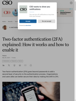  Two-factor authentication (2FA) adds a second layer of security to the authentication process
    