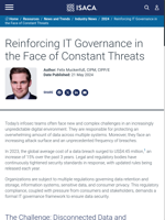 IT governance is crucial due to increasing data breaches and regulatory standards