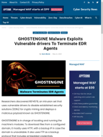 GHOSTENGINE Malware terminates EDR agents
    