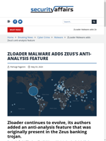 ZLoader Malware adds Zeus's anti-analysis feature
    