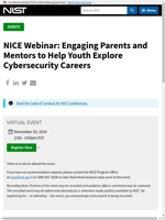  Equipping individuals to engage parents and mentors in guiding youth towards cybersecurity careers
    