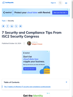  7 security and compliance tips highlighted from ISC2 Security Congress
    