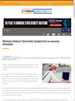 Western Sydney University hacked no ransom demands
    