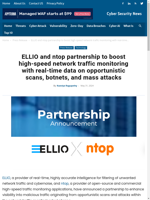 ELLIO and ntop partnership to boost network traffic monitoring with real-time data on scans botnets and attacks