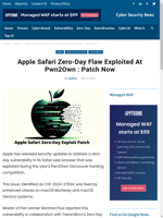  Apple Safari Zero-Day Flaw exploited at Pwn2Own Patch Now
    