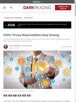  CISOs are increasingly taking responsibility for privacy within organizations
    