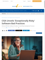 CISA warns against risky software practices threatening national security