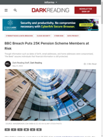  BBC breach compromises personal information of 25K pension scheme members
    