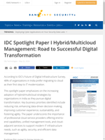 IDC Spotlight Paper I highlights the importance of hybrid/multicloud management for digital transformation
