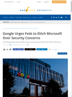 Google urges federal agencies to move from Microsoft due to security concerns