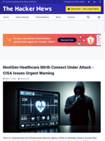  NextGen Healthcare Mirth Connect is under active attack as announced by CISA
    