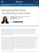  Transitioning to the cloud comes with inherent cyberrisks
    