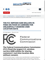  The FCC imposes $200 million in fines on four US carriers
  