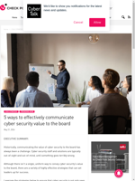  Communicating cyber security value to the board effectively is crucial for business success
    