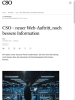  Die CSO hat einen neuen Web-Auftritt um noch bessere Sicherheitsinformationen bereitzustellen
    