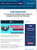  TP-Link Archer C5400X Router Flaw enables remote hacking of devices
    