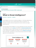  Threat intelligence is information used to minimize and mitigate cybersecurity risks
    