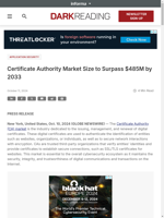  Certificate Authority Market to Surpass $485M by 2033
    