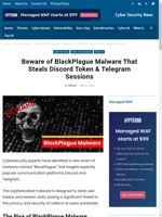  BlackPlague malware steals Discord tokens & Telegram sessions
    