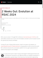 Artificial Intelligence (AI) 2 Weeks Out Evolution at RSAC 2024
    
