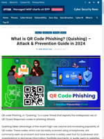  QR Code Phishing or “Quishing” is a cyber threat that exploits the use of QR codes in phishing attacks 