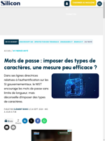  Le NIST recommande de ne pas imposer des types de caractères pour les mots de passe
    