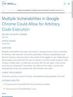  Multiple vulnerabilities in Chrome can allow for arbitrary code execution
    